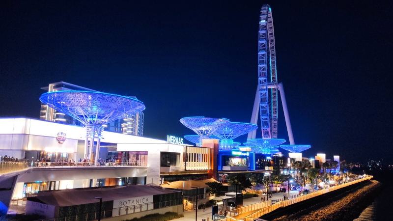 Dubai, Bluewaters Island di notte